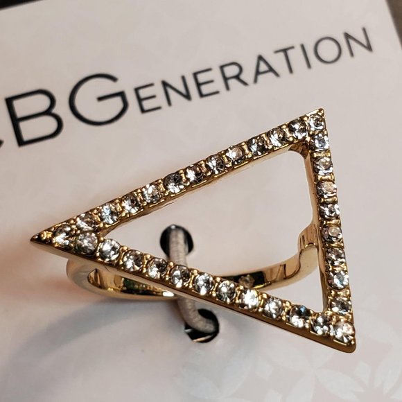 BCBGeneration Pave Triangle Ring, Size 7 - Picture 3 of 5